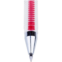 Ручка гелевая "Hi-Jell Color", 0.5 мм, прозрачный, стерж. красный