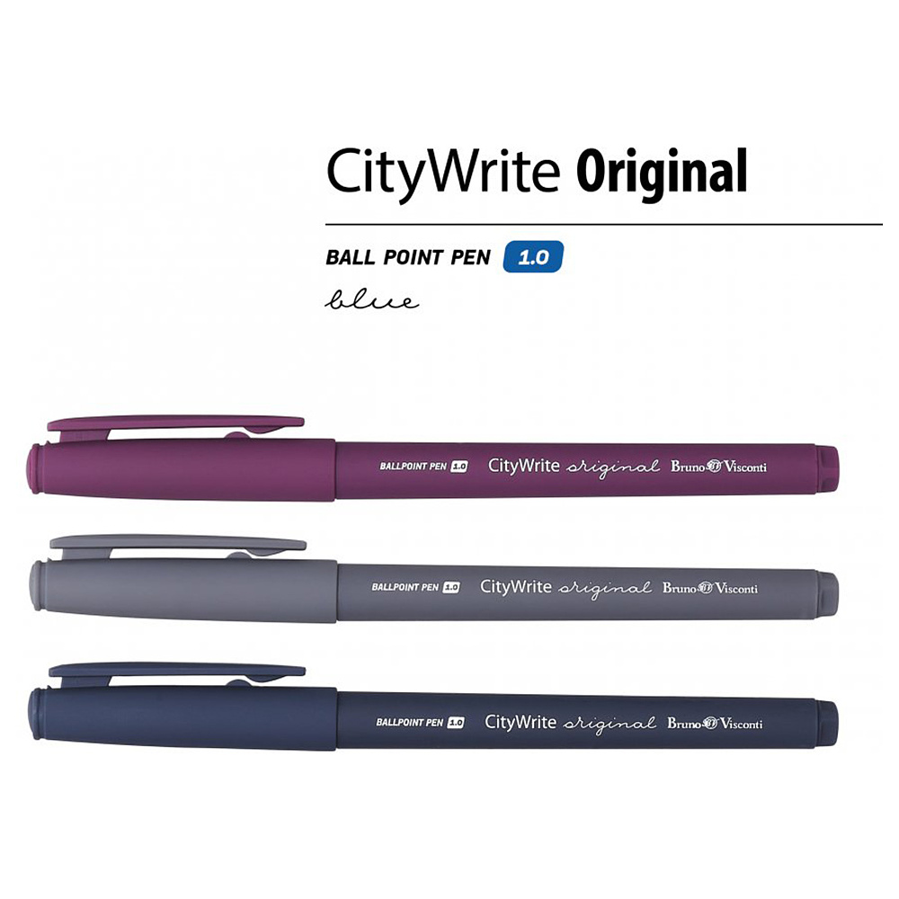 Ручка шариковая "CityWrite", 1,0 мм, ассорти, стерж. синий - 2