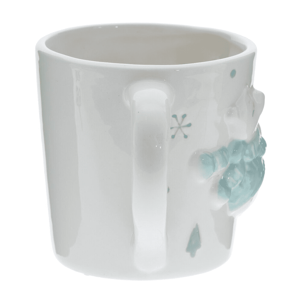 Кружка керамическая "Белый медведь", 400 мл, белый, голубой - 3