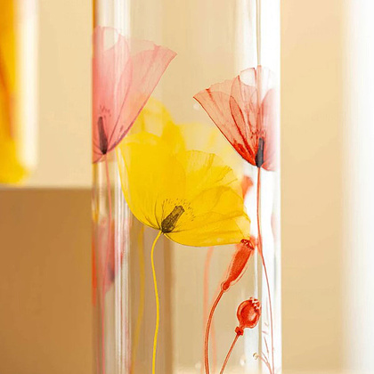 Бутылка для воды "Apricot Flower", стекло, 750 мл, прозрачный, желтый - 7