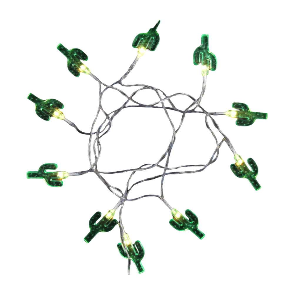 Гирлянда электрическая LED "Нить" с насадками "Кактус", 2 м, тепло-белый