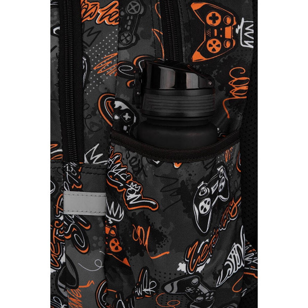 Рюкзак школьный Coolpack "Gamer", черный, оранжевый - 4