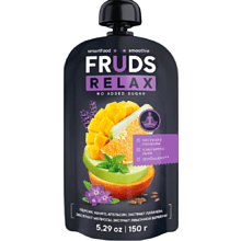 Пюре фруктовое "Smartfood smoothie fruds", вкус яблоко, персик и манго