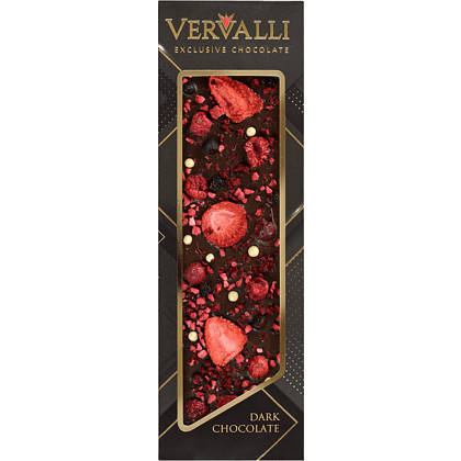 Шоколад темный "Vervalli. Малина, клубника, клюква", 110 гр.