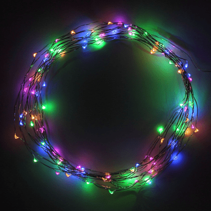 Гирлянда электрическая LED "Нить" с насадками "Роса" 10 м, мультиколор - 4