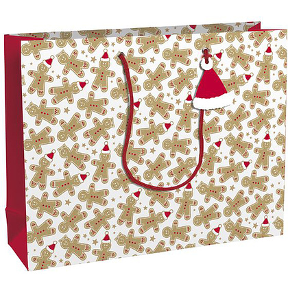 Пакет бумажный подарочный Gingerbread", 37.3x11.8x27.5 см, разноцветный