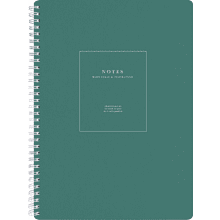 Тетрадь "Notes", A4, 96 листов, клетка, спираль сбоку, зеленый