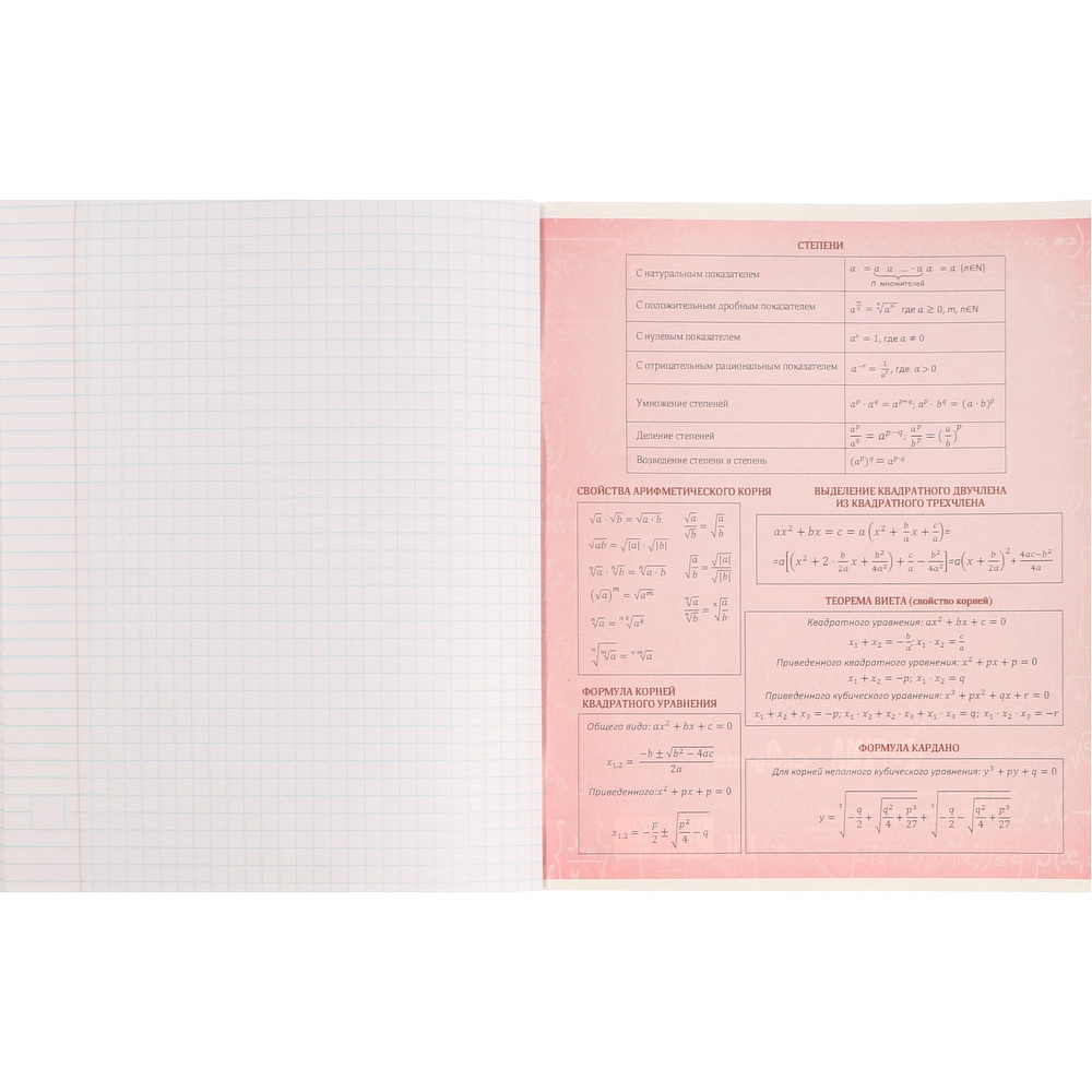 Тетрадь предметная "На Чёрном. Алгебра", А5, 48 листов, клетка - 2