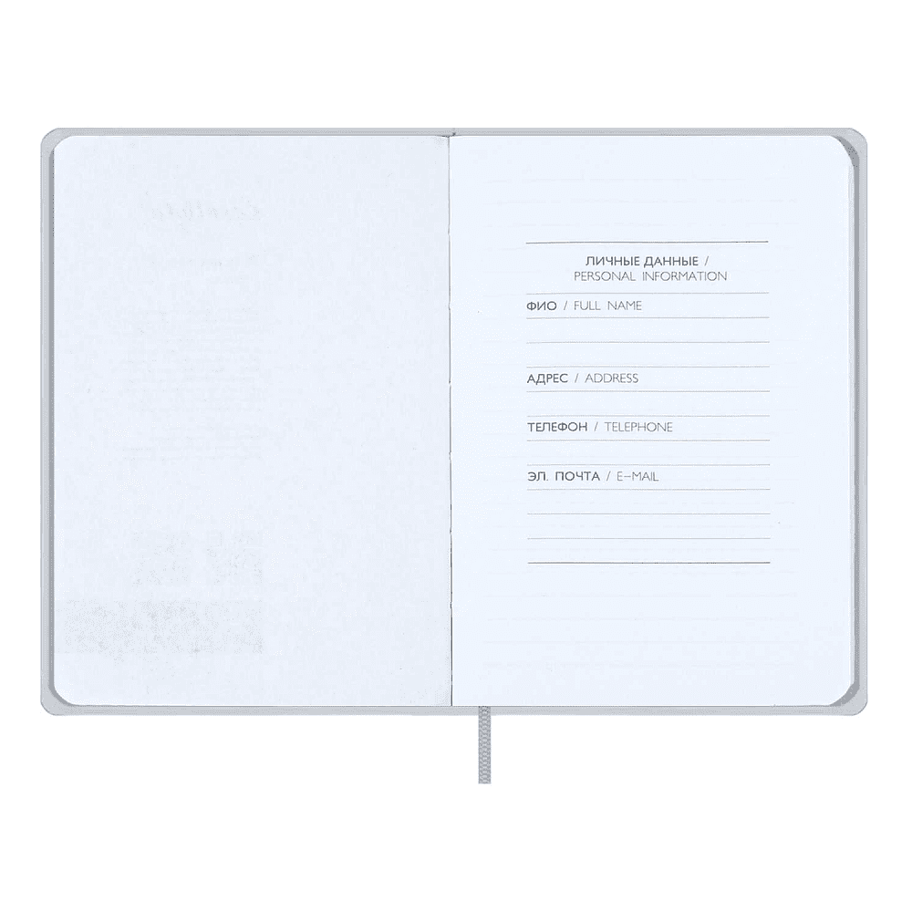 Книга записная "Замша", А6, 96 листов, линейка, серый - 4