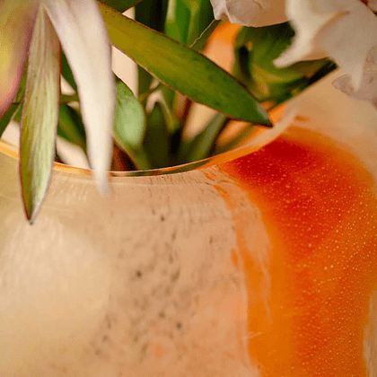 Ваза стеклянная "Cipria", 11 см, оранжевый, кремовый - 4