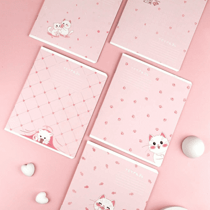 Тетрадь "Кошачьи нежности", А5, 12 листов, клетка, ассорти - 4
