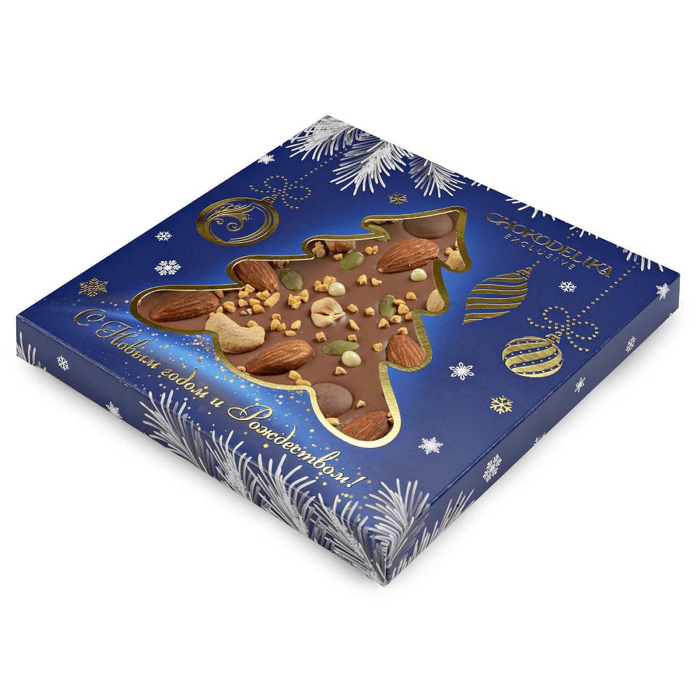 Шоколад молочный "Ореховый фейерверк", 150 г, новогодняя упаковка - 2