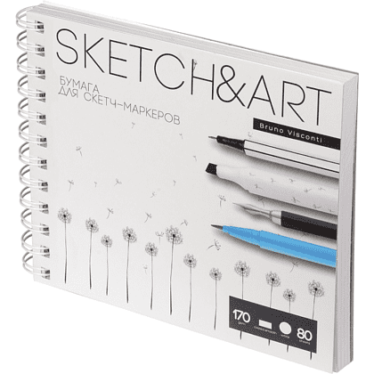 Скетчбук "Sketch&Art", 18х15.5 см, 170 г/м2, 80 листов, на спирали - 2