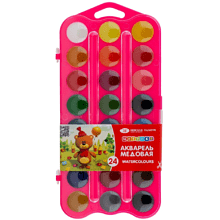 Краски акварельные "Цветик", 24 цвета, розовый