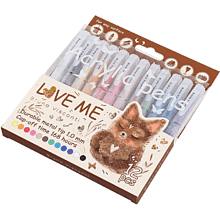 Набор ручек акриловых "Love me", шариковые, 1 мм., пластиковые, 12 штук