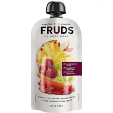 Пюре фруктовое"Smartfood smoothie fruds", вкус груша, яблоко и малина