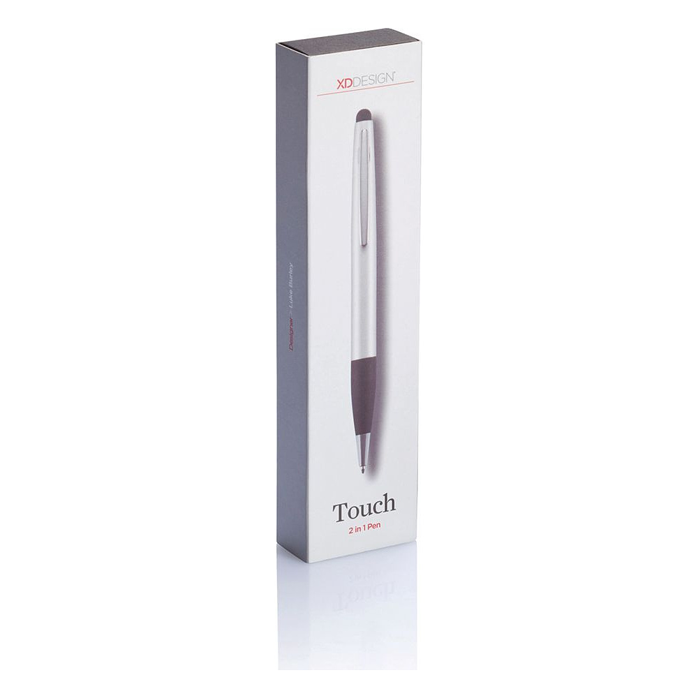 Ручка шариковая автоматическая "Touch" со стилусом, серебристый - 6
