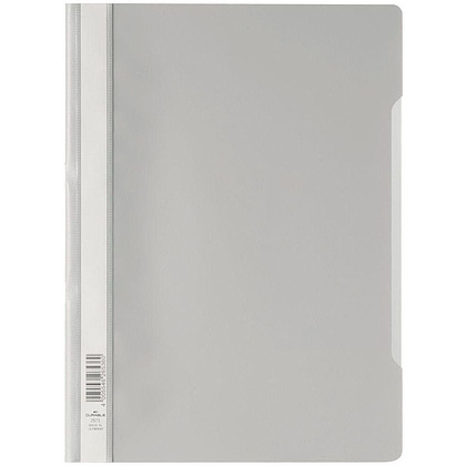 Папка-скоросшиватель с прозрачной обложкой "Durable", A4, серый