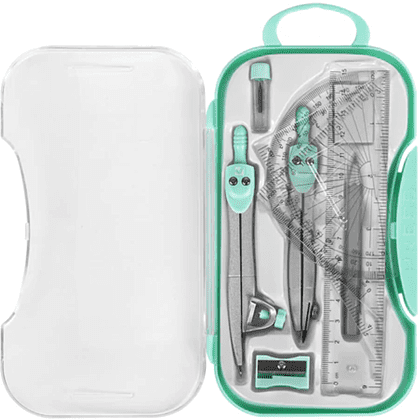 Готовальня "School Kit", 11 предметов, футляр, мятный - 7