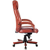 Кресло для руководителя Бюрократ "T-9922WALNUT", кожа, металл, дерево, светло-коричневый  - 3