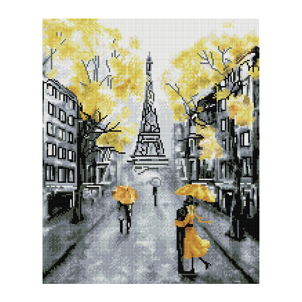 Алмазная мозаика-вышивка "Желтый Париж"