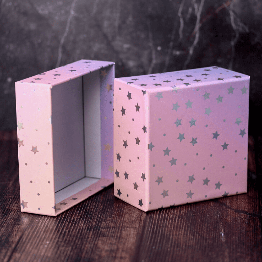 Коробка подарочная "Starry sky pink", 17х17х8 см, картон - 2