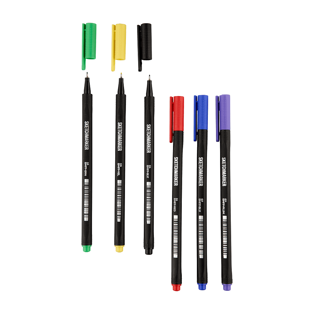 Ручка капиллярная "Sketchmarker Artist fine pen Main", 6 шт - 4