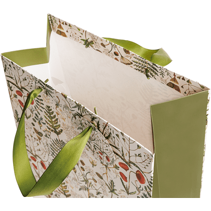 Пакет бумажный подарочный "Flora. Луговые травы", 26x32,4x13 см, зеленый - 2