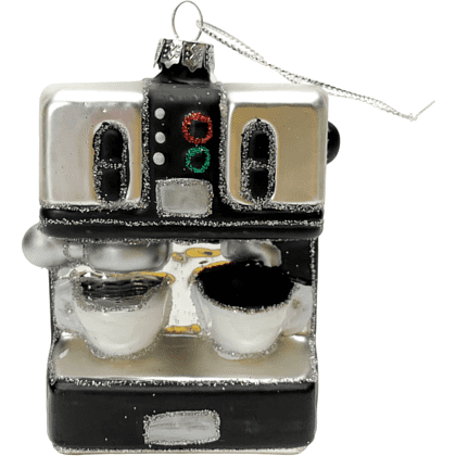 Украшение елочное "Espresso Machine", 8 см, стекло, черный, серебряный