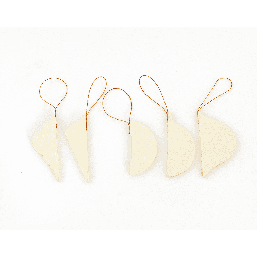 Игрушка бумажная елочная "10888062", 5 шт, бежевый - 3