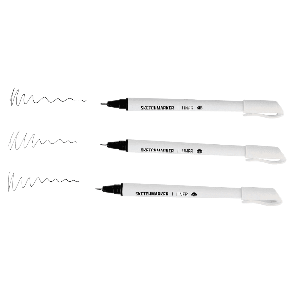 Набор ручек капиллярных "Sketchmarker", 3 шт (0.05, 0.2, 0.5 мм), лайнер, черный  - 2