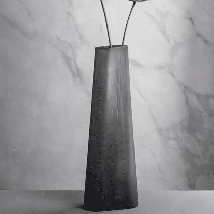 Ваза стеклянная "Turno", 42 см, матовый серый - 3