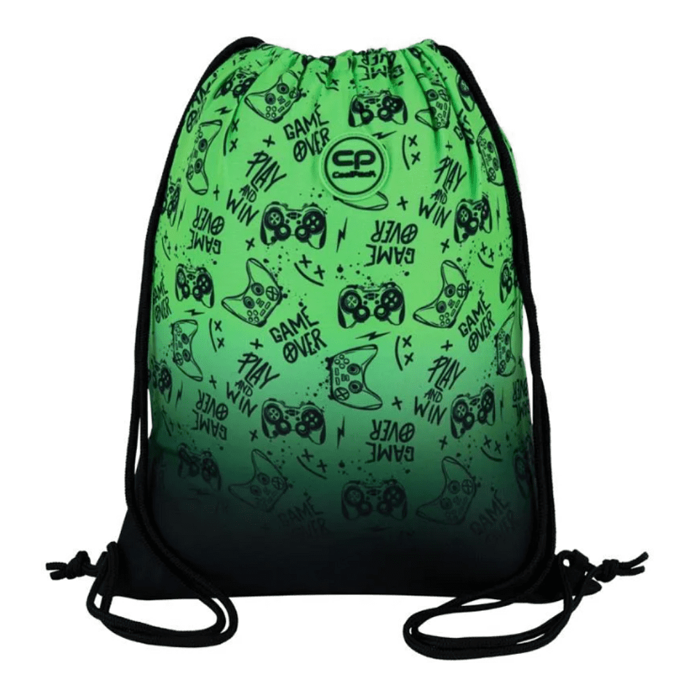 Мешок для обуви CoolPack "Game over gradient green", полиэстер, зеленый