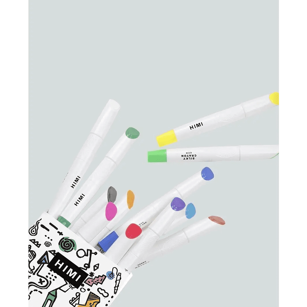 Мелки восковые "Himi Miya Silky Crayon", 12 цветов, ассорти - 4