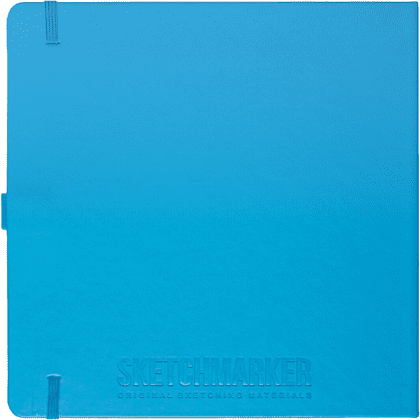 Скетчбук "Sketchmarker", 80 листов, 20x20 см, 140 г/м2, синий неон  - 2