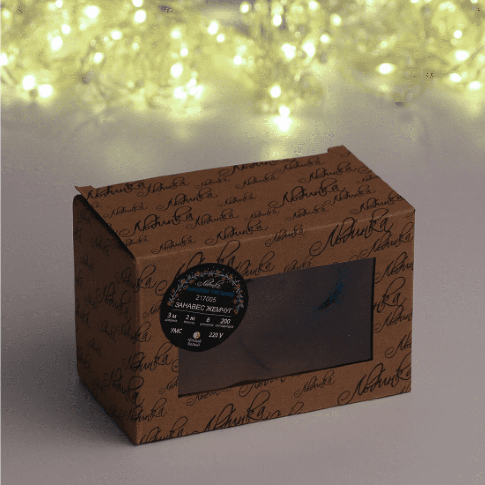 Гирлянда электрическая LED "Занавес. Жемчуг", тепло-белый - 2