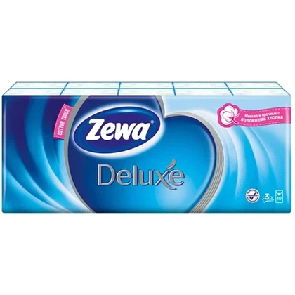 Салфетки косметические "Zewa Deluxe", 10 шт