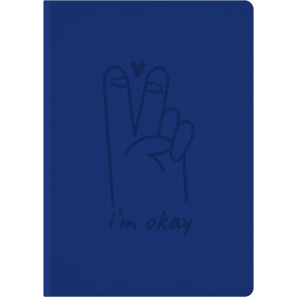 Тетрадь А5 «I am okay» soft touch, синий