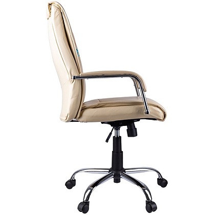 Кресло для руководителя Helmi "HL-E03 Accept", экокожа, металл, бежевая - 3