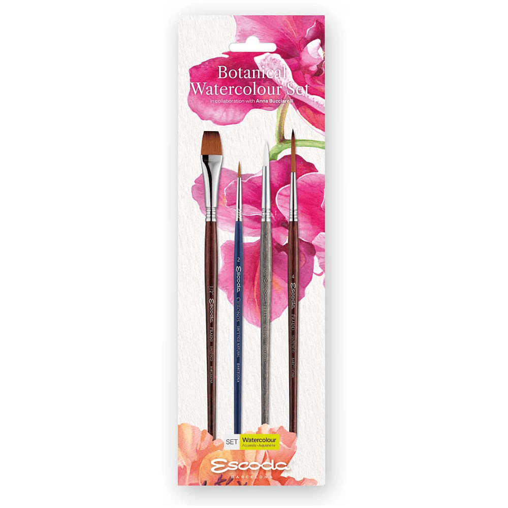 Набор кистей "Escoda. Botanical watercolor set", набор 4 шт