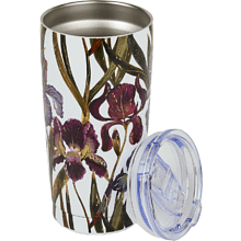 Кружка термическая "Flora. Ирисы", металл, пластик, 600 мл, белый