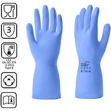 Перчатки латексные HQ Profiline, р-р L, с х/б покрытием, синий