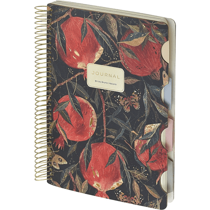 Книга записная "Flora. Гранат", В5, 120 листов, клетка, линейка, точка, черный, красный