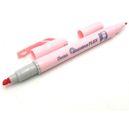 Маркер текстовый двусторонний «Pentel Illumina flex», пастельный, розовый - 4