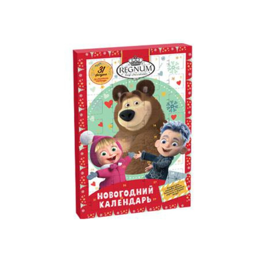 Изделия кондитерские сахаристые "Новогодний календарь. Маша и медведь", 75 гр., со вкусом карамели