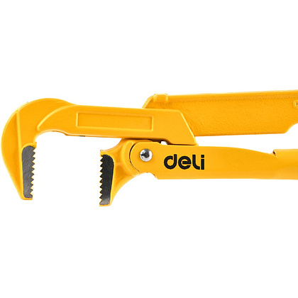 Ключ трубный Deli YS EDL105155 1,5", раскрытие губок, 55 мм, желтый - 3