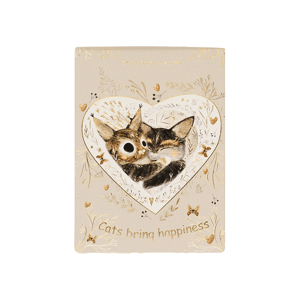 Блокнот "Love me. Котики приносят счастье", A6, 250 листов, нелинейный, склейка сверху, бежевый, золотой - 2