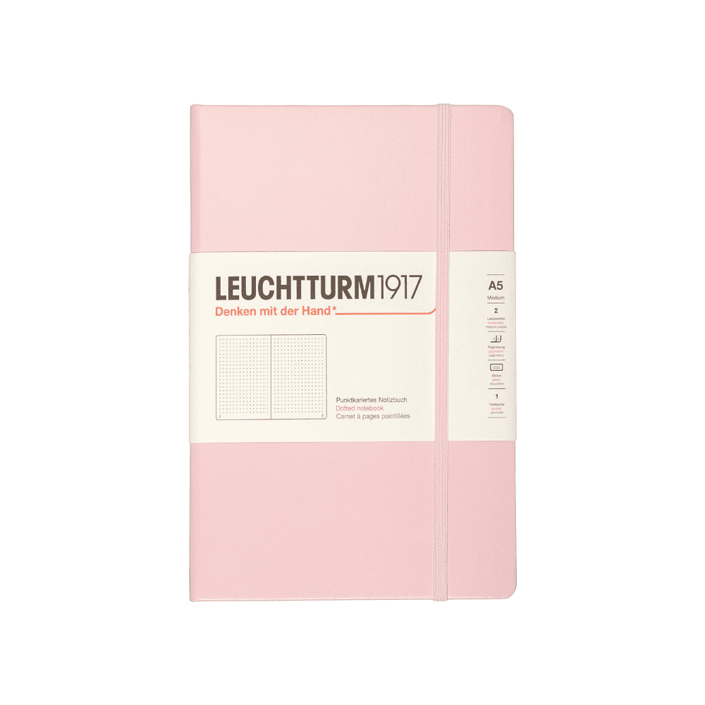 Блокнот "Leuchtturm1917. Classic", А5, 251 страница, в точку, на резинке, пудровый