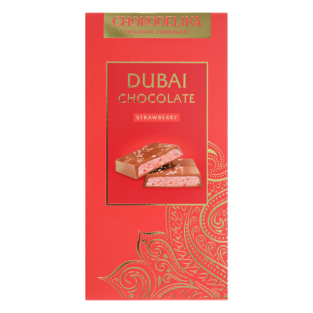 Шоколад молочный "Dubai Strawberry", 180 гр