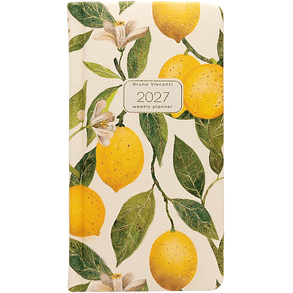 Еженедельник датированный "Flora. Paradise. Lemons" на 2027 год, A6, 128 страницы, линейка, желтый - 2